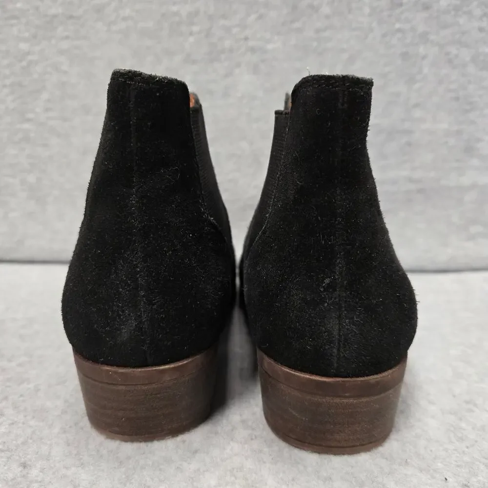 Lucky Brand Bellamy Black Suede Chelsea Ankle Booties Size 7